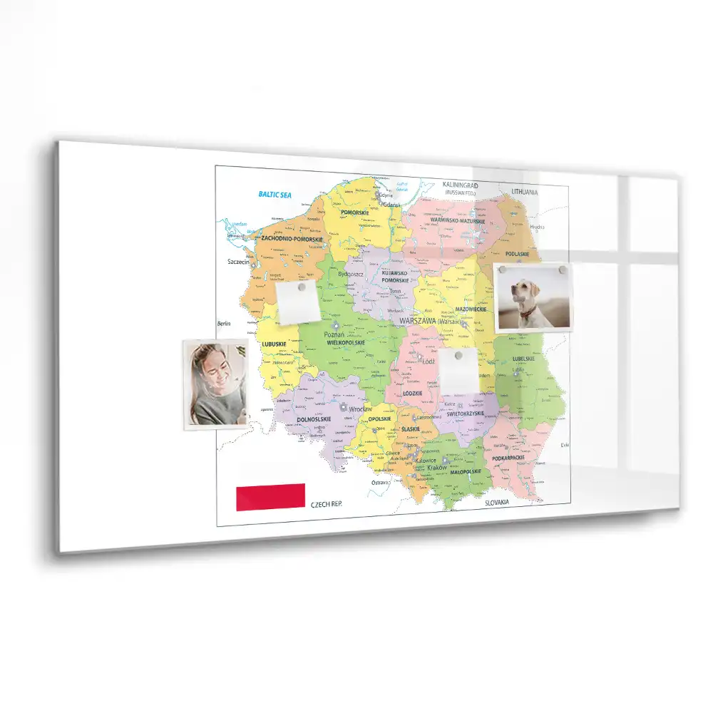 Tablica magnetyczna z pisakiem kontury granic polski