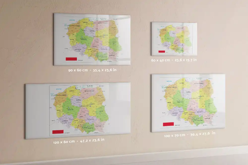 Tablica magnetyczna z pisakiem kontury granic polski