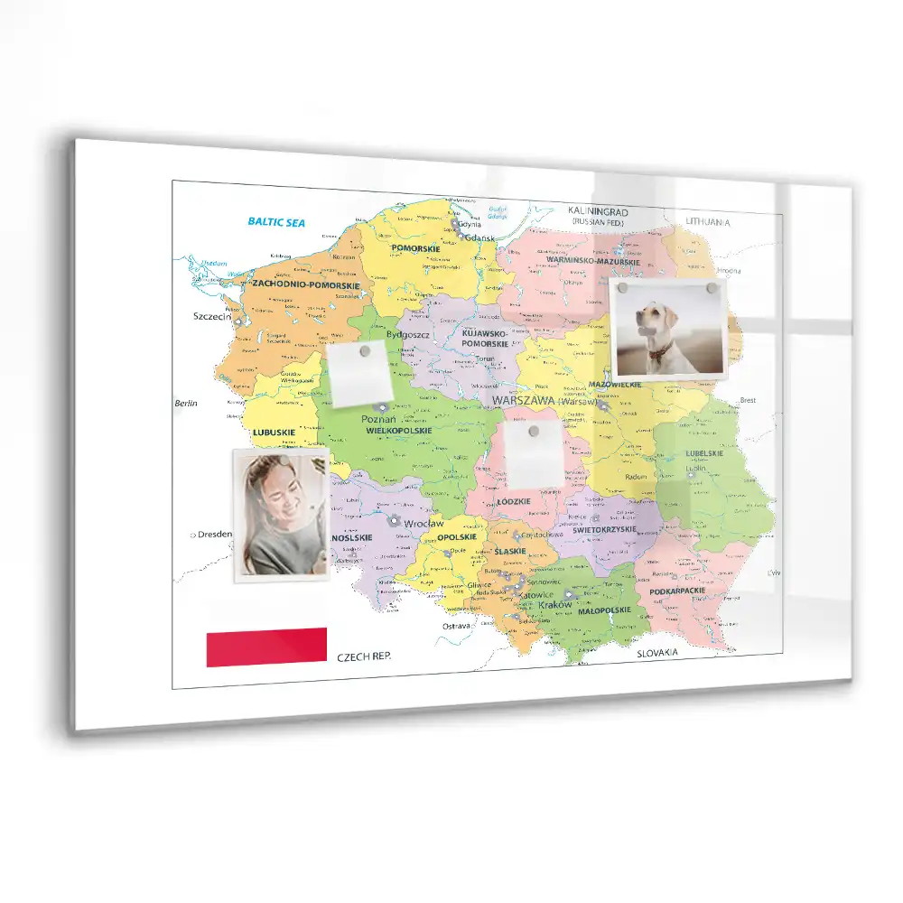 Tablica magnetyczna z pisakiem kontury granic polski