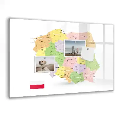 Tablica do rysowania magnetyczna geograficzna mapa polski