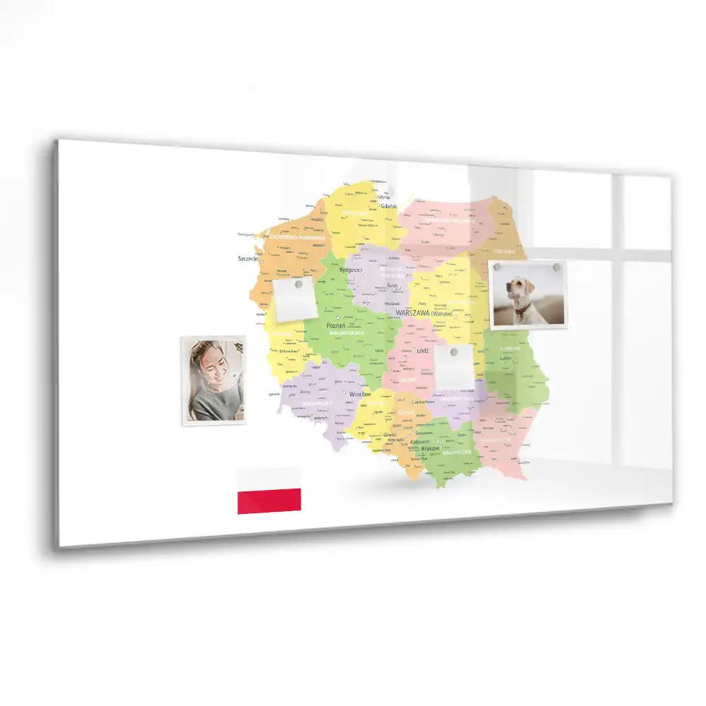Tablica do rysowania magnetyczna geograficzna mapa polski