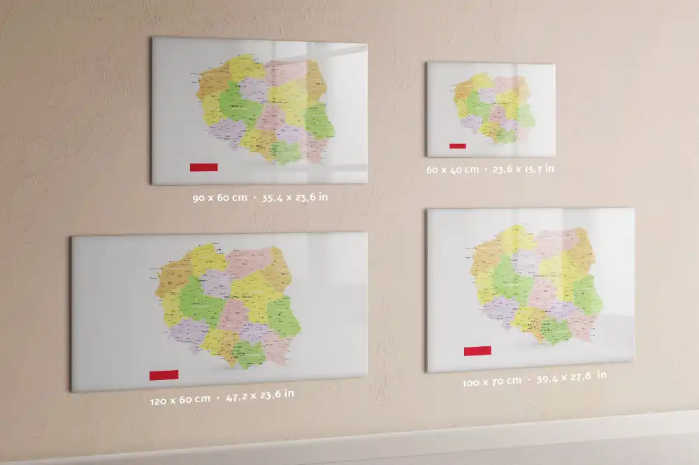 Tablica do rysowania magnetyczna geograficzna mapa polski