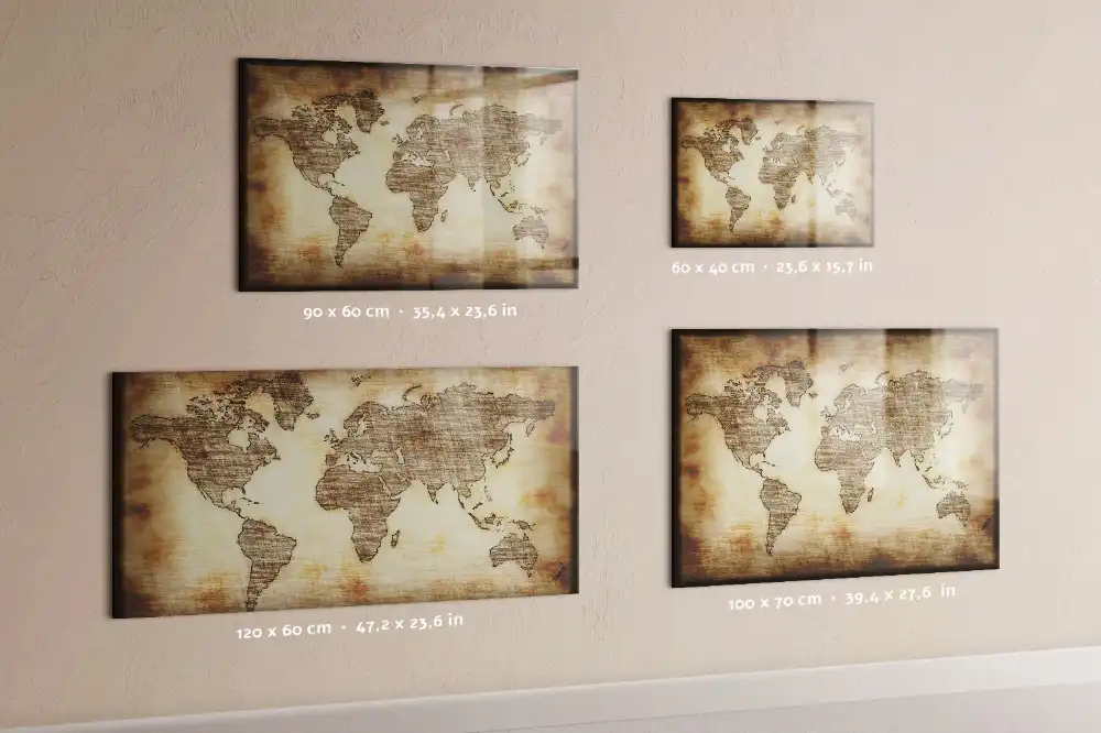 Tablica magnetyczna do pisania stara mapa świata w tle