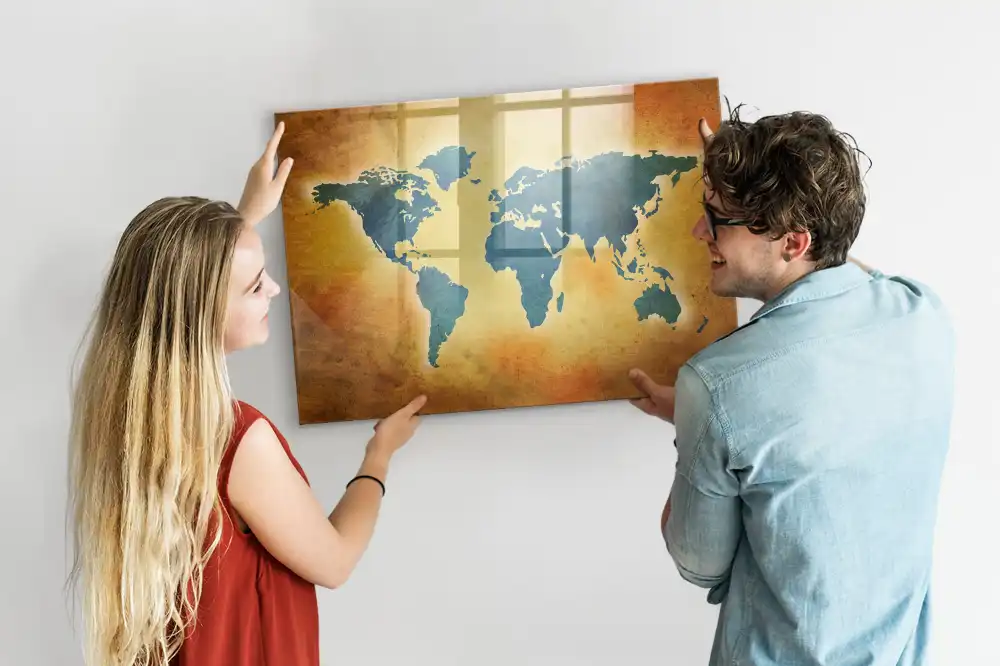 Tablica magnetyczna do pisania klasyczna mapa świata