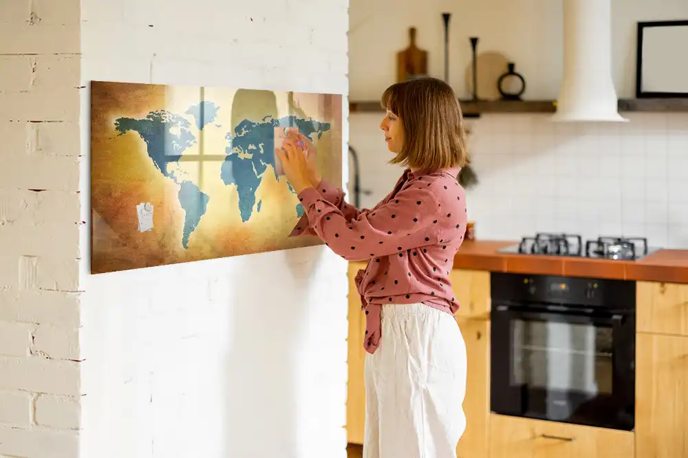 Tablica magnetyczna do pisania klasyczna mapa świata