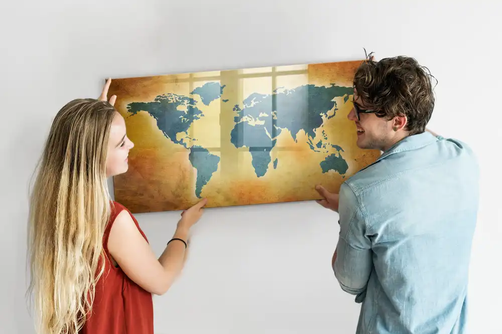 Tablica magnetyczna do pisania klasyczna mapa świata