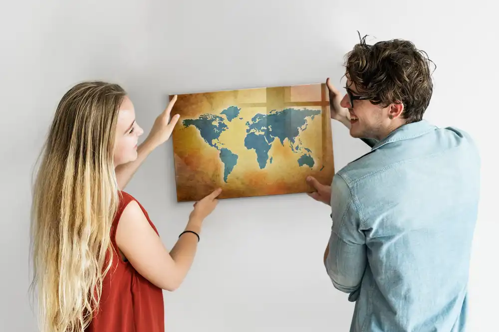 Tablica magnetyczna do pisania klasyczna mapa świata