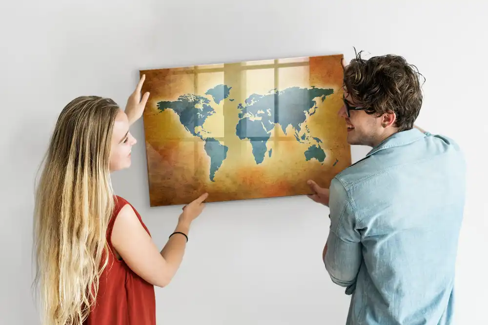 Tablica magnetyczna do pisania klasyczna mapa świata
