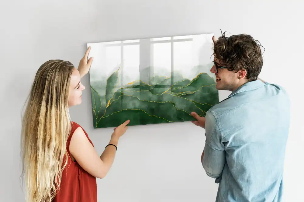 Tablica suchościeralna magnetyczna liście w ujęciu abstrakcyjnym