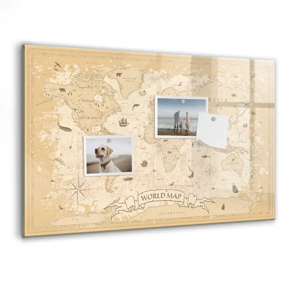 Tablica do rysowania magnetyczna historyczny atlas świata vintage