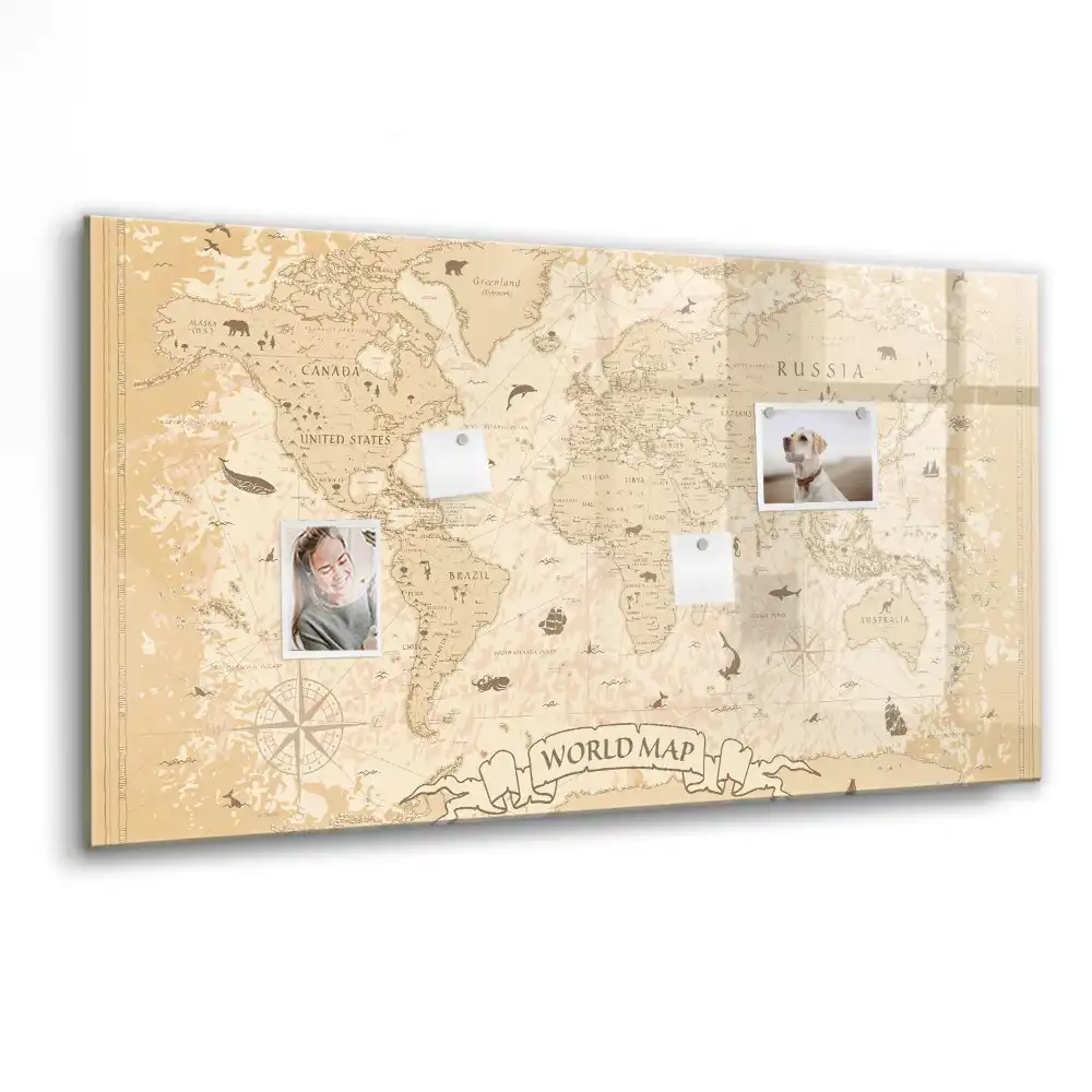 Tablica do rysowania magnetyczna historyczny atlas świata vintage