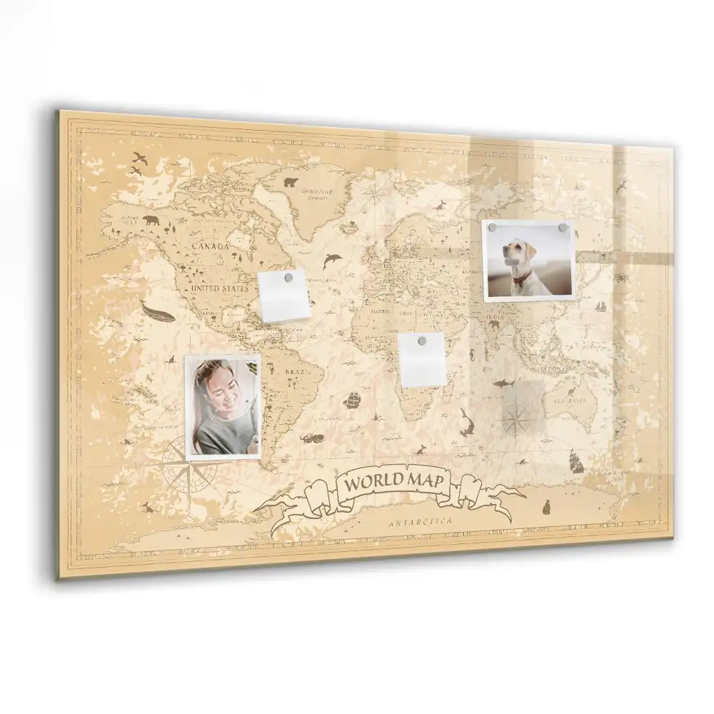 Tablica do rysowania magnetyczna historyczny atlas świata vintage