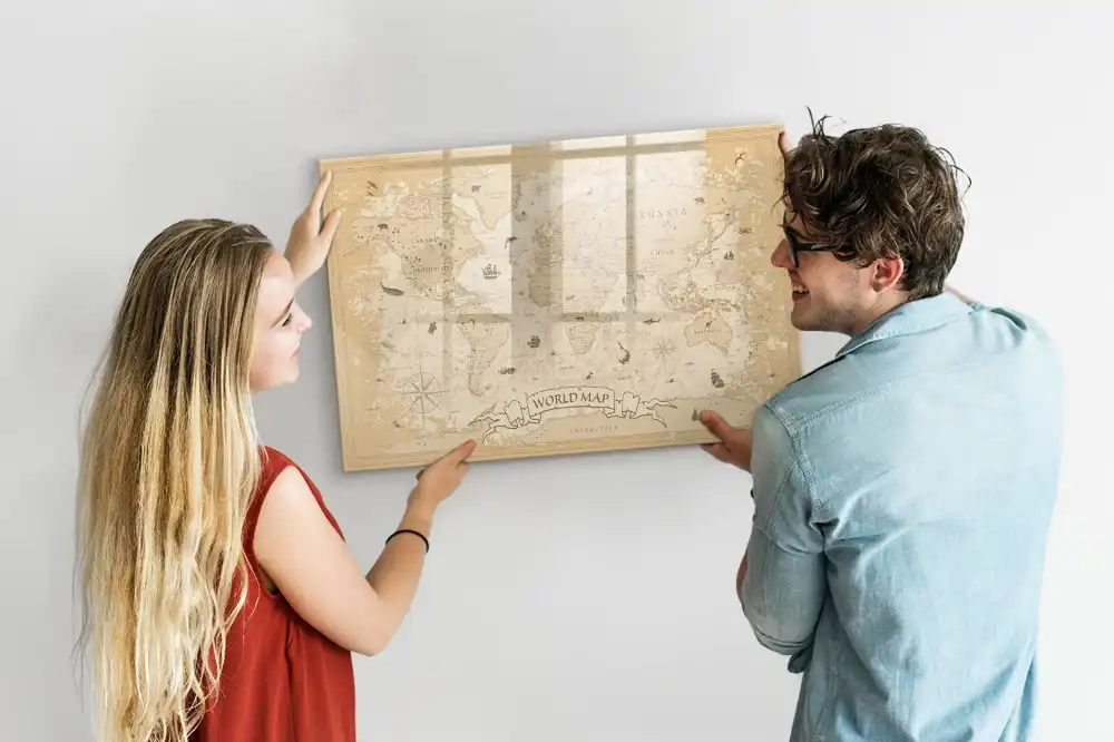 Tablica do rysowania magnetyczna historyczny atlas świata vintage