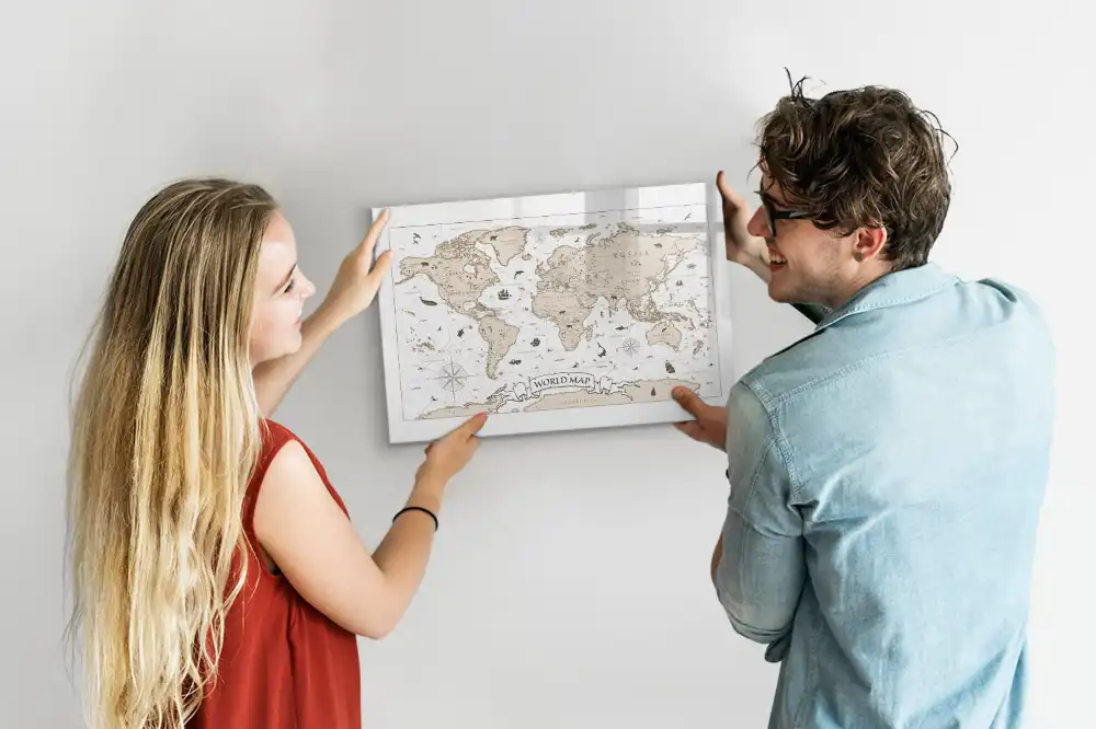 Tablica magnetyczna do pisania zabytkowa mapa świata vintage