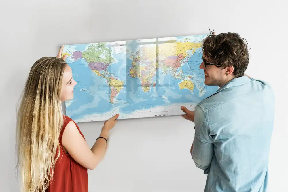 Tablica magnetyczna do pisania polityczna mapa kontynentów