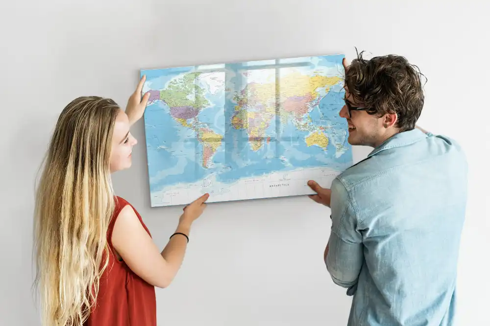 Tablica magnetyczna do pisania polityczna mapa kontynentów