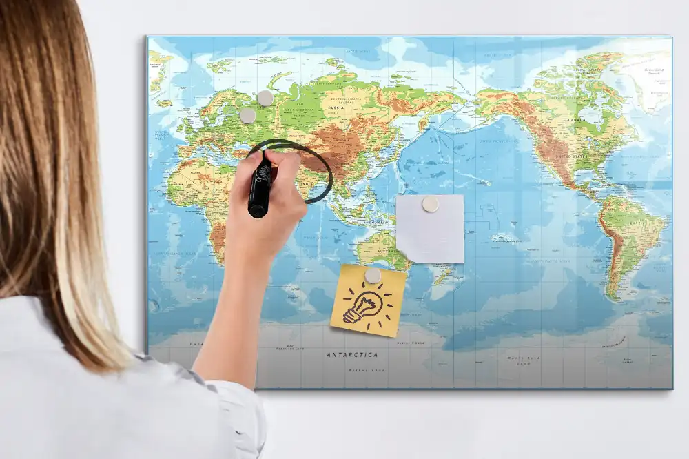 Tablica do rysowania magnetyczna fizyczny atlas świata