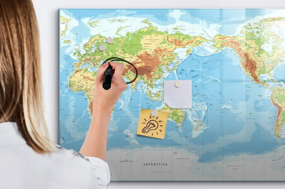 Tablica do rysowania magnetyczna fizyczny atlas świata