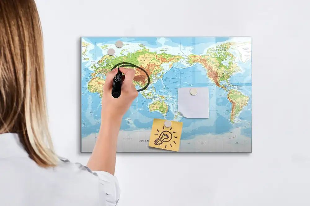 Tablica do rysowania magnetyczna fizyczny atlas świata