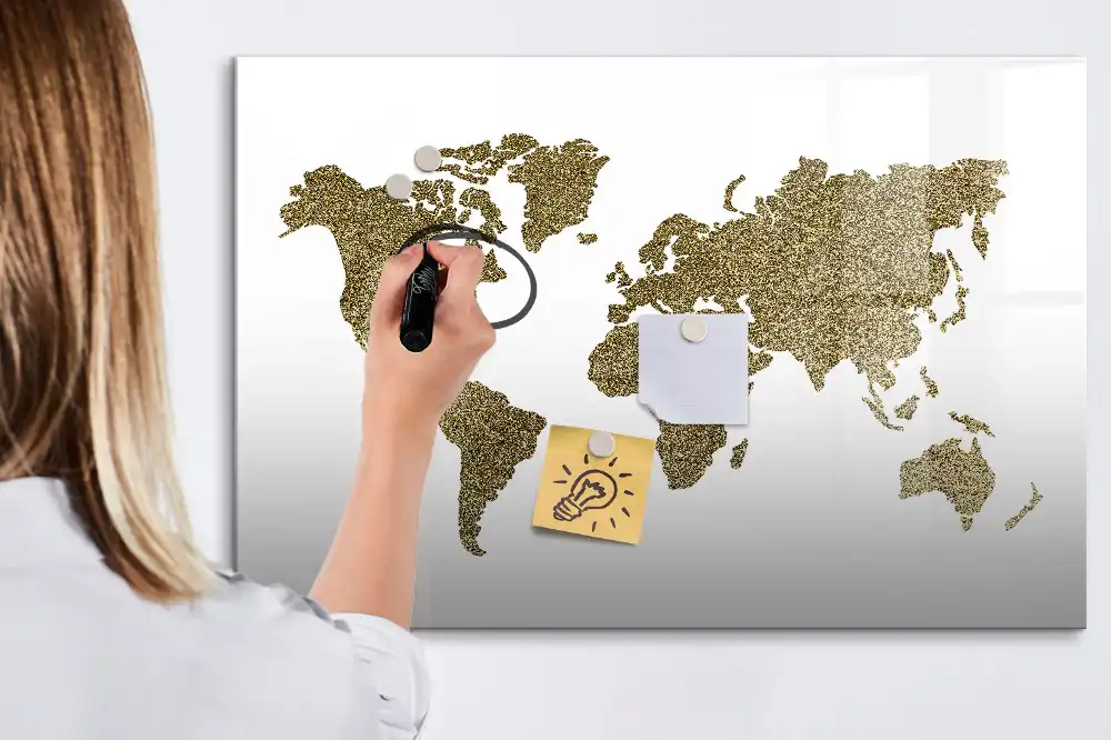 Tablica magnetyczna do pisania mapa świata fizyczna