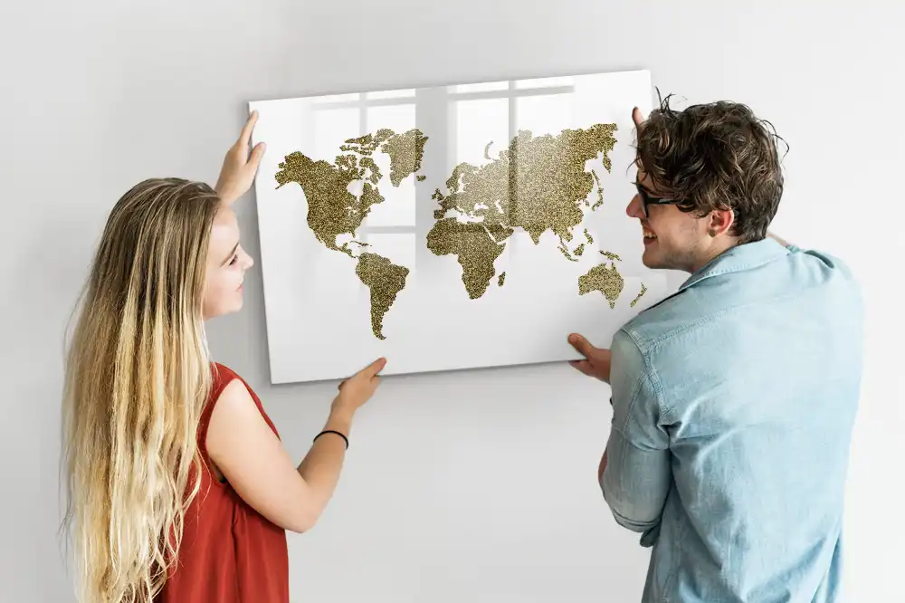 Tablica magnetyczna do pisania mapa świata fizyczna