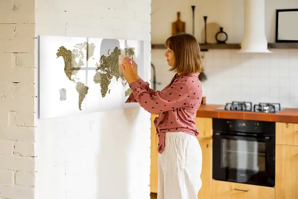 Tablica magnetyczna do pisania mapa świata fizyczna