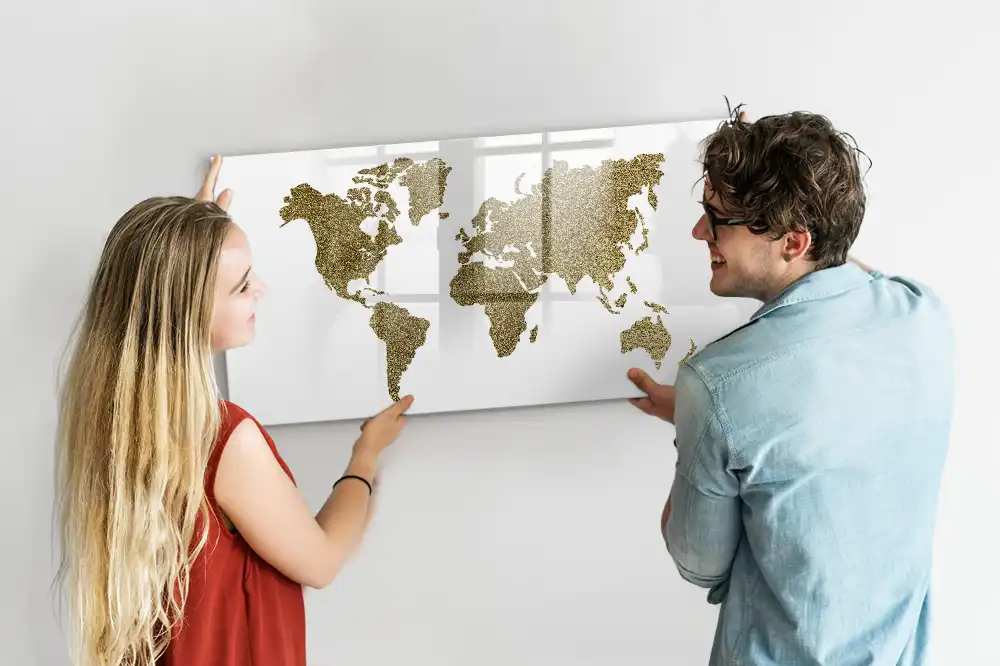 Tablica magnetyczna do pisania mapa świata fizyczna