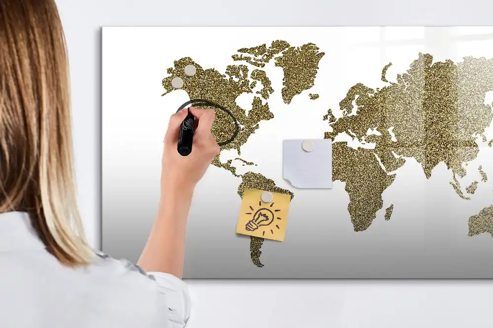 Tablica magnetyczna do pisania mapa świata fizyczna