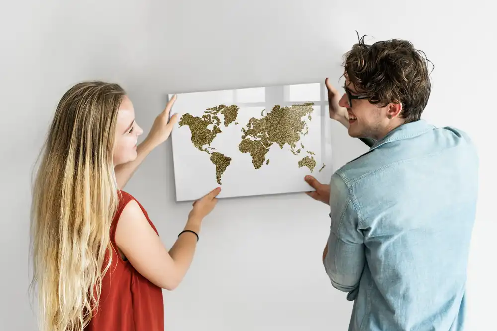 Tablica magnetyczna do pisania mapa świata fizyczna