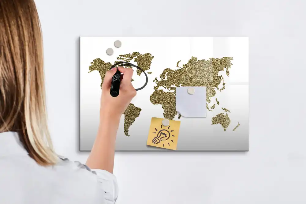 Tablica magnetyczna do pisania mapa świata fizyczna