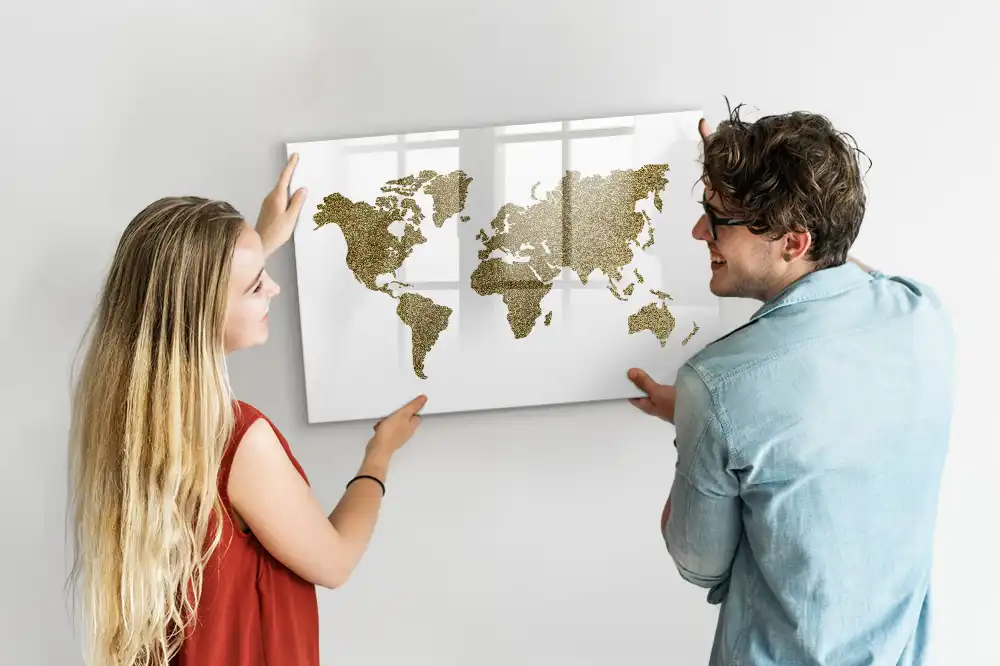 Tablica magnetyczna do pisania mapa świata fizyczna