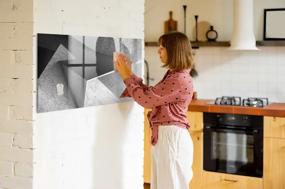 Tablica magnetyczna z pisakiem geometryczne trójkąty abstrakcja