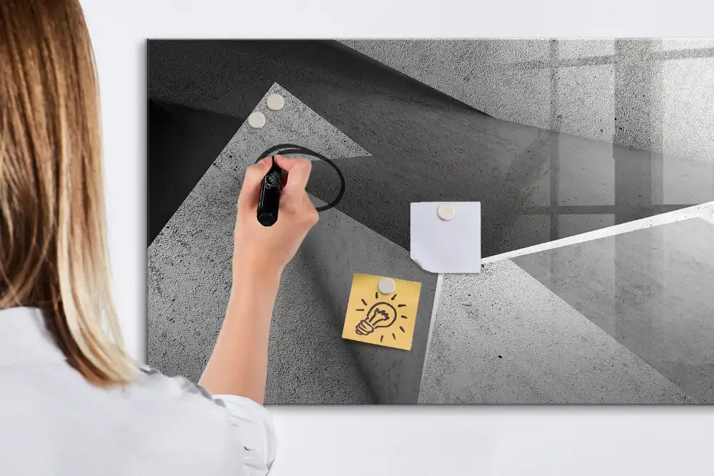 Tablica magnetyczna z pisakiem geometryczne trójkąty abstrakcja