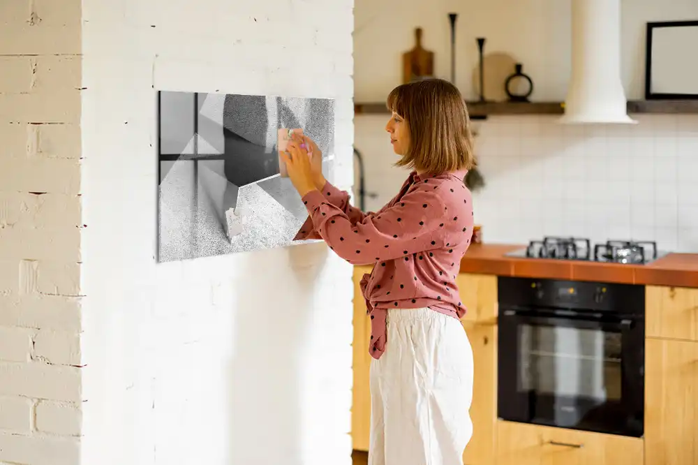 Tablica magnetyczna z pisakiem geometryczne trójkąty abstrakcja