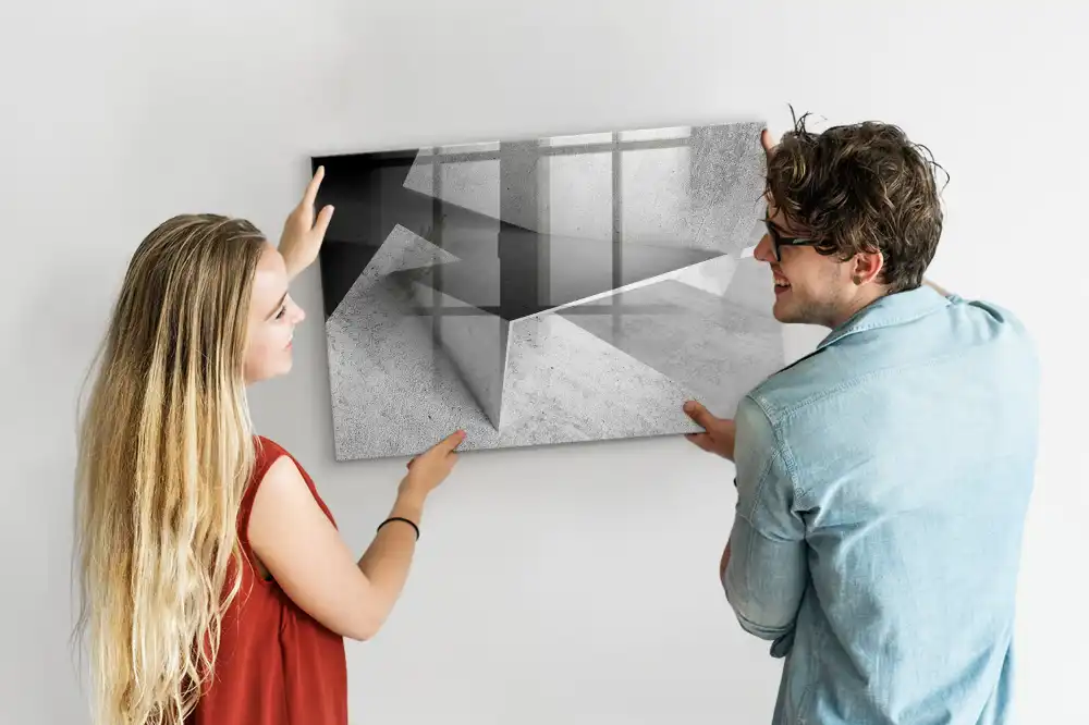 Tablica magnetyczna z pisakiem geometryczne trójkąty abstrakcja