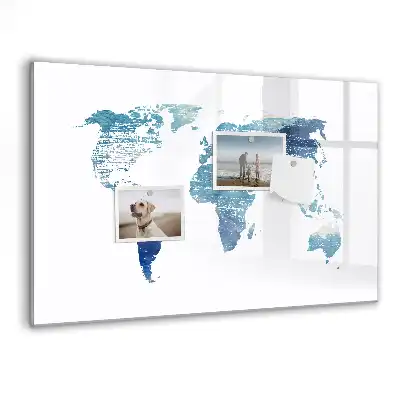 Tablica do rysowania magnetyczna siatka geograficzna globu