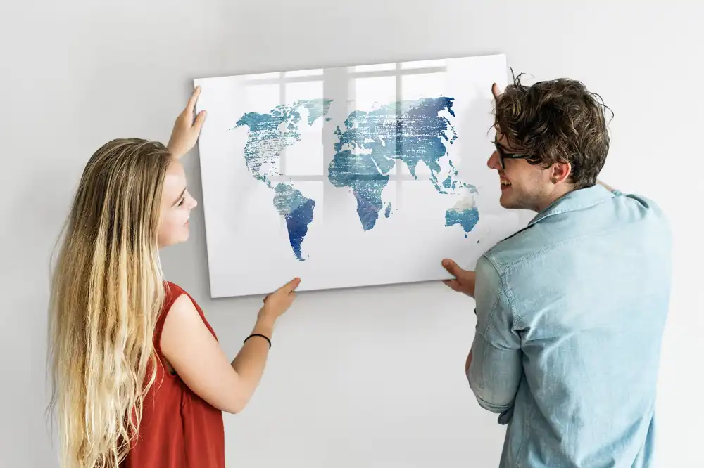 Tablica do rysowania magnetyczna siatka geograficzna globu