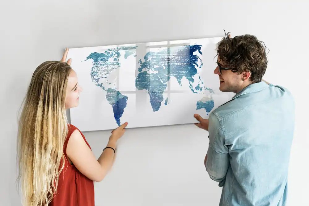 Tablica do rysowania magnetyczna siatka geograficzna globu