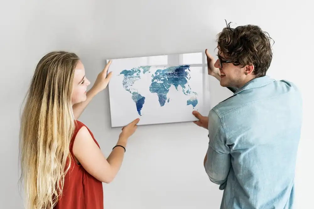 Tablica do rysowania magnetyczna siatka geograficzna globu