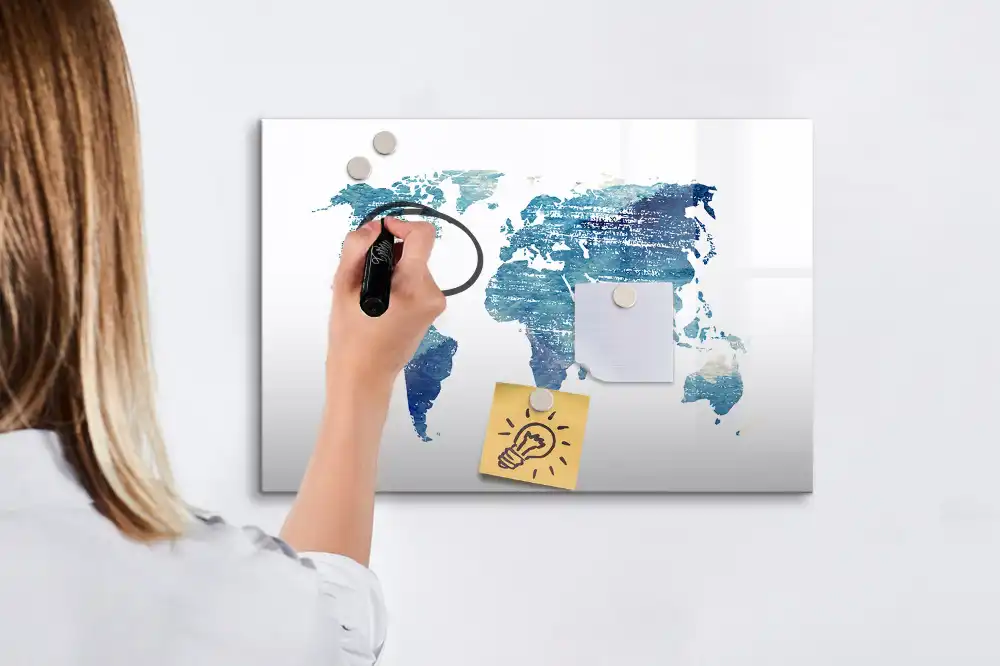 Tablica do rysowania magnetyczna siatka geograficzna globu