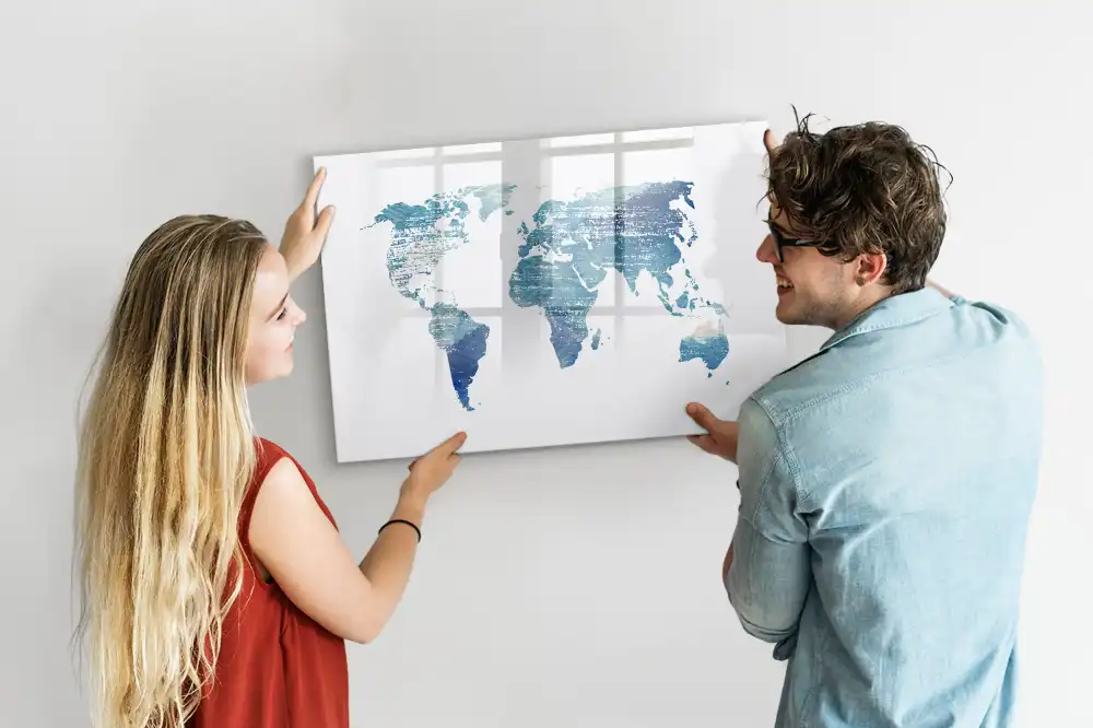 Tablica do rysowania magnetyczna siatka geograficzna globu