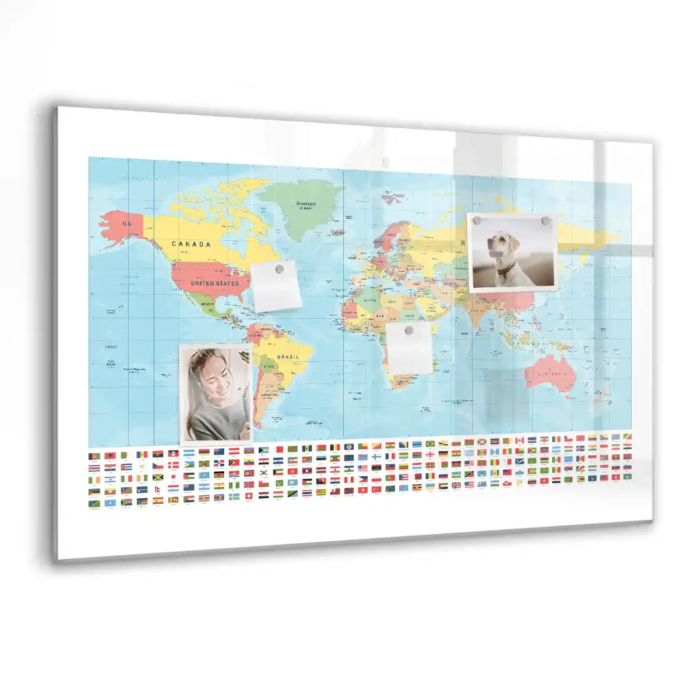 Tablica suchościeralna magnetyczna geograficzny atlas świata