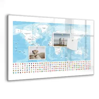 Tablica do rysowania magnetyczna ilustracja zarysów kontynentów