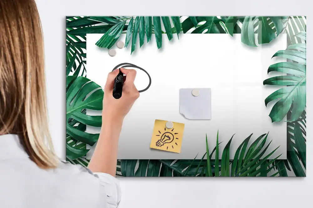 Tablica suchościeralna magnetyczna palma i monstera