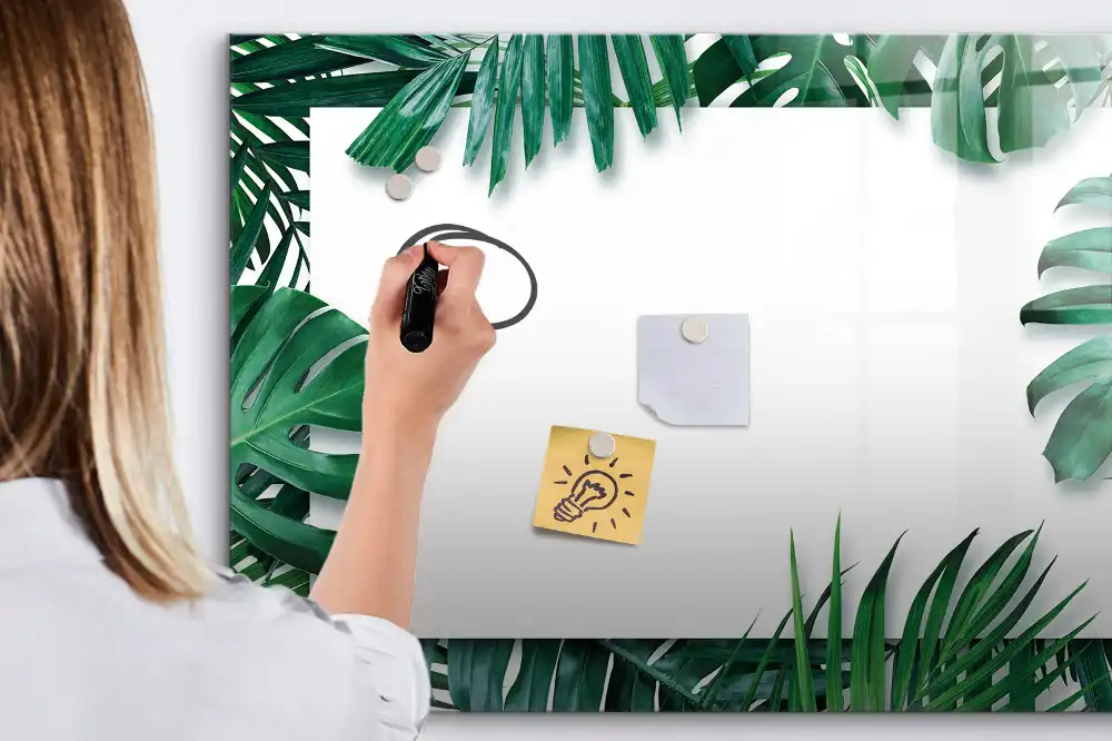 Tablica suchościeralna magnetyczna palma i monstera