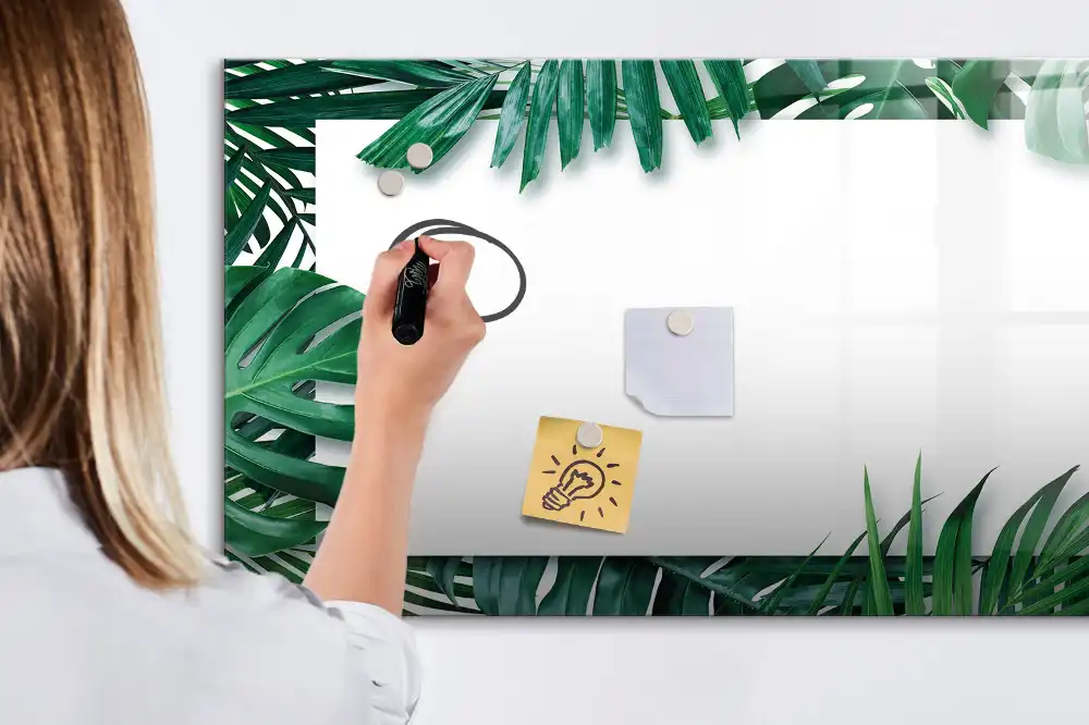 Tablica suchościeralna magnetyczna palma i monstera