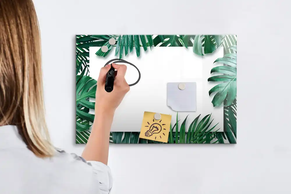 Tablica suchościeralna magnetyczna palma i monstera