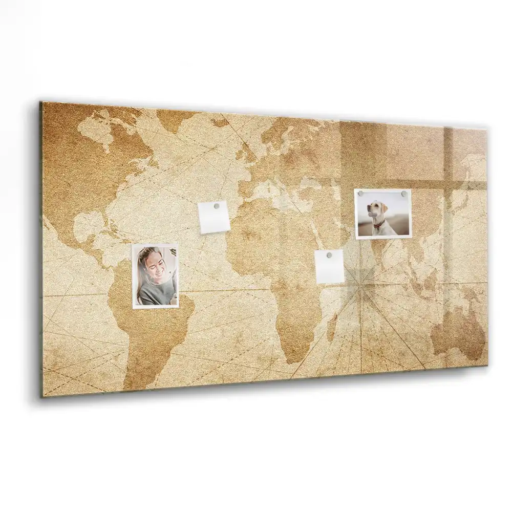 Tablica do rysowania magnetyczna stara mapa świata w stylu vintage