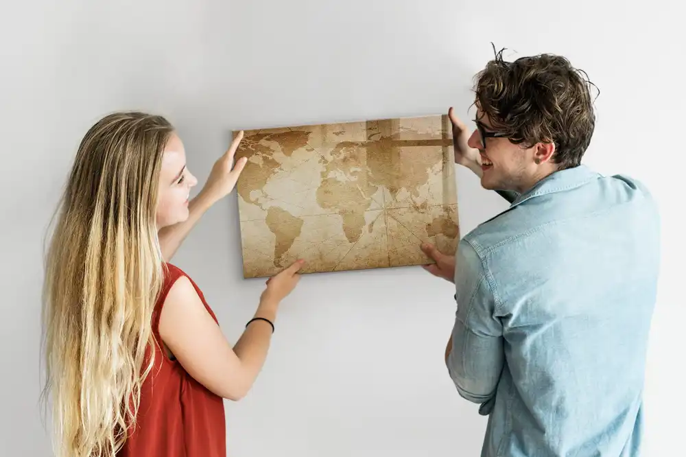 Tablica do rysowania magnetyczna stara mapa świata w stylu vintage