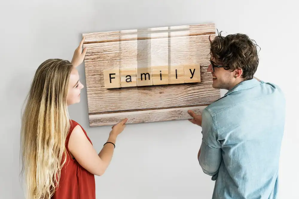 Tablica suchościeralna magnetyczna napis family